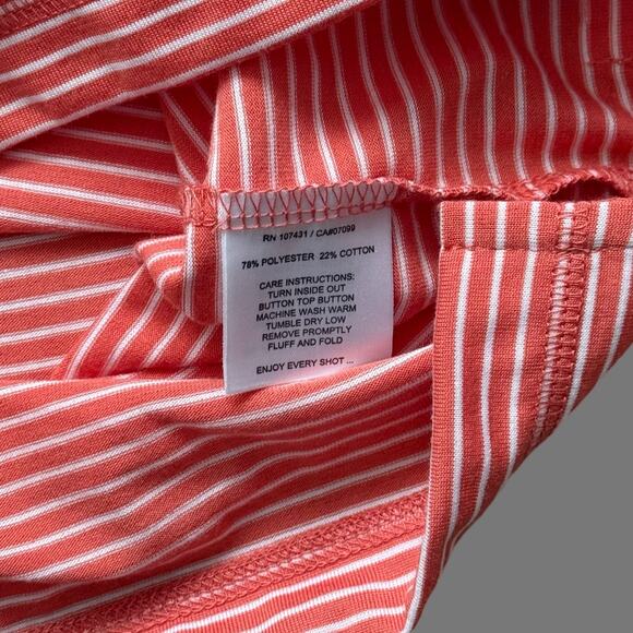 LinkSoul Striped Golf Polo Papaya Size XXL NWT EUC - Picture 5 of 7